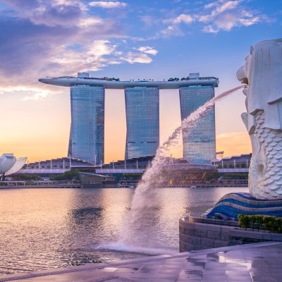Singapore,,Singapore,-,May,21,,2016:,Sunrise,At,The,Marina